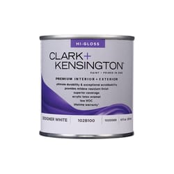 Clark+Kensington High-Gloss Designer White Premium Paint Exterior and Interior 1/2 pt