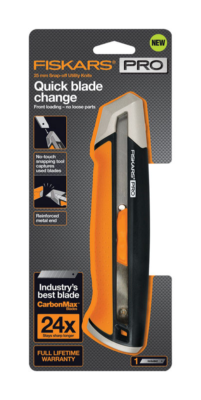 Photos - Utility Knife Fiskars Pro 6 in. Retractable Snap-Off  Orange 1 pk 770220-10 