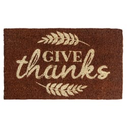 Entryways 18 in. W X 30 in. L Brown Give Thanks Coir Door Mat