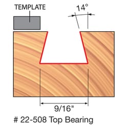 Freud 9/16 in. D X 9/16 in. X 2-3/16 in. L Carbide Dovetail Router Bit