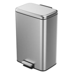 EKO Maxwell 13.2 gal Silver Stainless Steel Step Pedal Trash Can