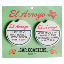 El Arroyo Mother Nature Car Coaster Ceramic 2 pk