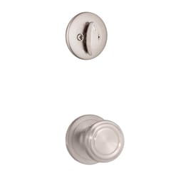 Kwikset SmartKey Chelsea/Cameron Satin Nickel Entry Handleset KW1 1-3/4 in.