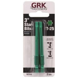 GRK Fasteners Star T25 X 3 in. L Power Bit Steel 2 pc