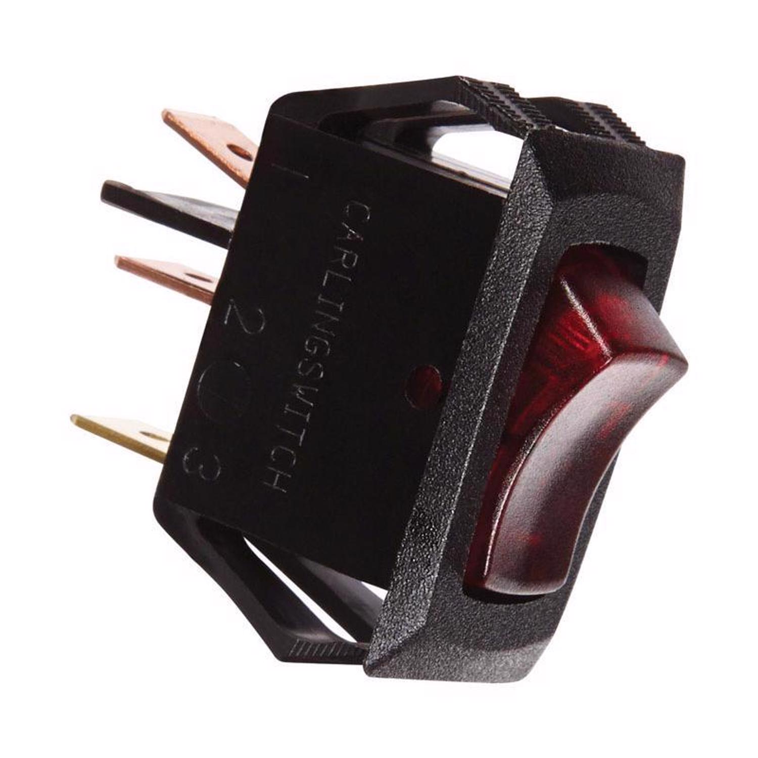 Jandorf 10 amps Single Pole Rocker Appliance Switch Black/Red 1 pk ...