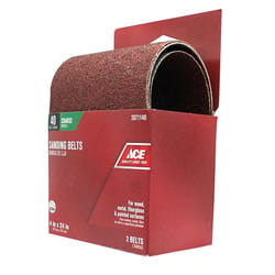 Ace 24 in. L X 4 in. W Aluminum Oxide Sanding Belt 40 Grit Extra Coarse 2 pc