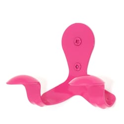 FENIX SmartHook 3.5 in. L Powder Coated Pink Steel Contemporary Double Hook 15 lb. cap. 1 pk