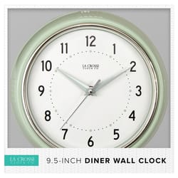 La Crosse Technology 9.5 in. L X 9.5 in. W Indoor Vintage Analog Wall Clock Glass/Plastic Green