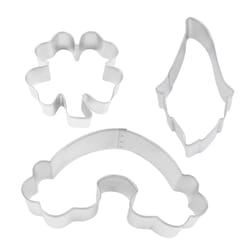 R&M International St Patricks Day Cookie Cutter Set Silver 3 pc