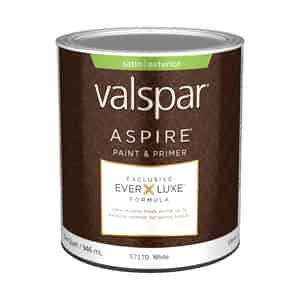 Valspar  Aspire  Satin  Basic White  Acrylic Latex  Paint and Primer  1 qt. 