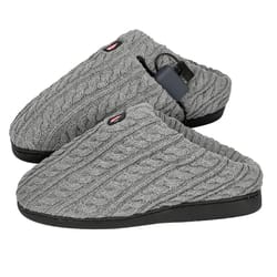 ActionHeat Unisex Heated Cable Knit Slippers S/M Gray 1 pair