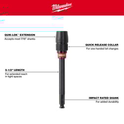 Milwaukee Quik-Lok 5.5 in. Alloy Steel Drill Chuck Extension 7/16 in. Hex Shank 1 pc