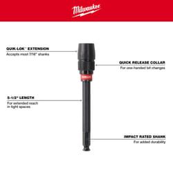 Milwaukee Quik-Lok 5.5 in. Alloy Steel Drill Chuck Extension 7/16 in. Hex Shank 1 pc