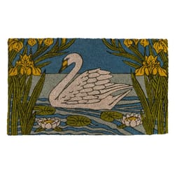 Entryways 18 in. W X 30 in. L Multicolored Swan and Iris Coir Door Mat