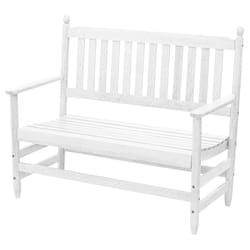 Hinkle Chair Company White Wood Bradley Porch Bench 38 in. H X 48 in. L X 23 in. D