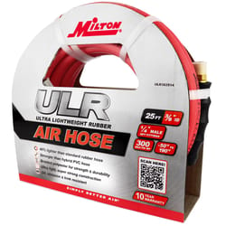 Milton 25 ft. L X 3/8 in. D Ultra Lightweight Rubber Air Hose 300 psi Red
