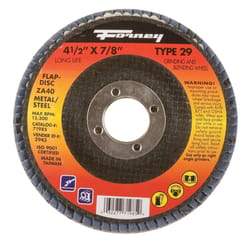 Forney 4-1/2 in. D X 7/8 in. Zirconia Aluminum Oxide Flap Disc 40 Grit 1 pc