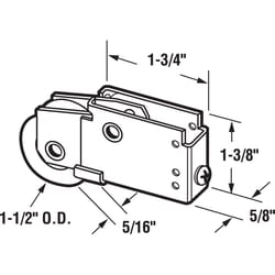 Prime-Line 1-1/2 in. D X 5/16 in. L Mill Plastic/Steel Mirror Door Bottom Roller 1 pk