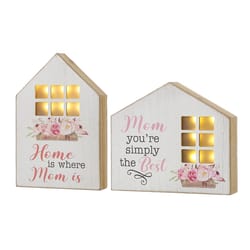 Glitzhome Happy Mother's Day Table Decor LED/MDF/PVC/Solid Wood 2 pc