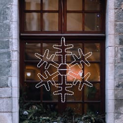 Celebrations LED Pure White Snowflake 24 in. Hanging Decor