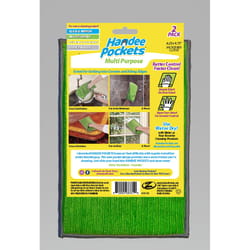 Handee Pockets Microfiber Cleaning Cloth 6.25 in. W X 9.75 in. L 2 pk