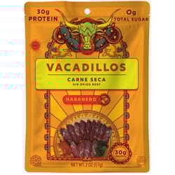 Vacadillos Carne Seca Habanero Beef Strips 2 oz Bagged