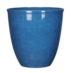 L&G Solutions 16.1 in. H X 16 in. D Polyresin Ventura Reactive Glaze Planter Cobalt