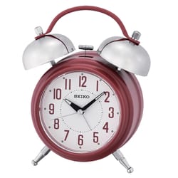 Seiko 5.5 in. Red Alarm Clock Analog Battery Operated