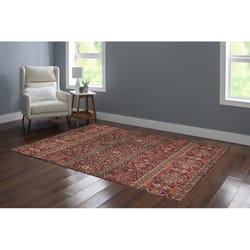 Linon Home Decor Ladwik 5 ft. W X 7 ft. L Red Polyester Area Rug