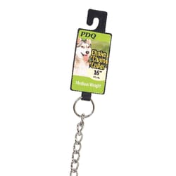 PDQ Silver Steel Dog Choke Chain Collar Medium