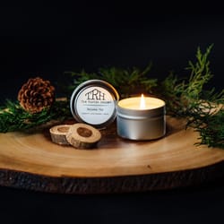 The Rustic House Silver Balsam Fir Scent Travel Candle 4 oz