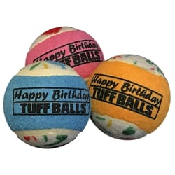 Petsport Tuff Balls Assorted Polyster/Rubber Happy Birthday Tennis Balls 3 pk