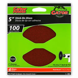 Gator 5 in. Aluminum Oxide Adhesive Sanding Disc 100 Grit Medium 4 pk