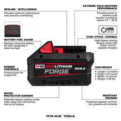 Milwaukee M18 RedLithium Forge 8 Ah Lithium-Ion XC8.0 Battery Pack