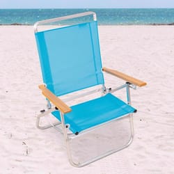 Rio 3-Position Blue Beach Folding Chair