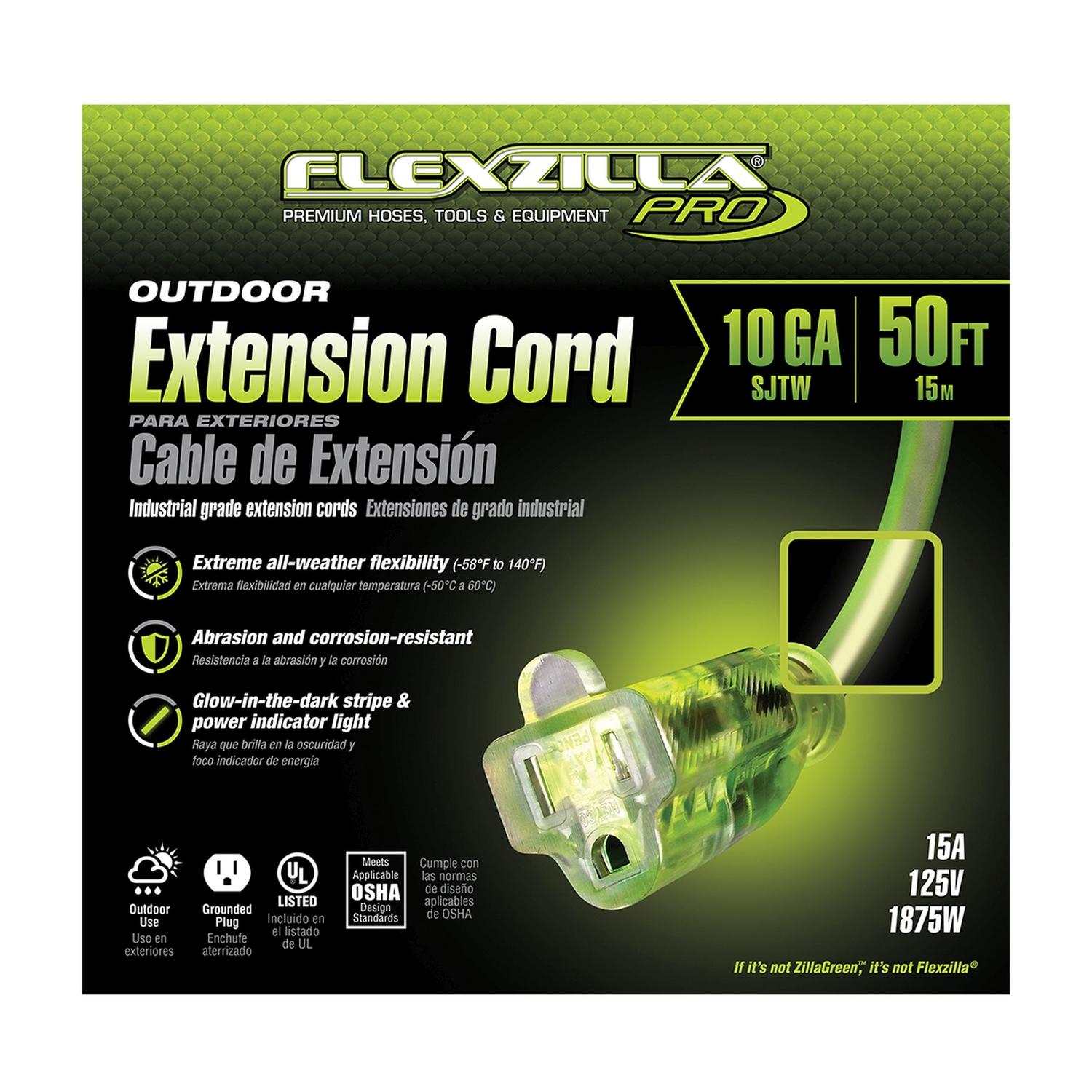 Legacy Flexzilla Outdoor 50 ft. L Green Extension Cord 10/3
