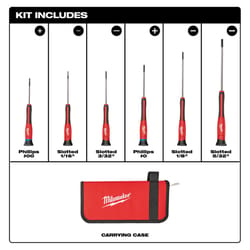 Milwaukee Assorted Multi-Blade Precision Screwdriver Set 6.0 in.