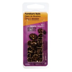 HILLMAN No. 64 Antique Brass Brass Furniture Nails 25 pk