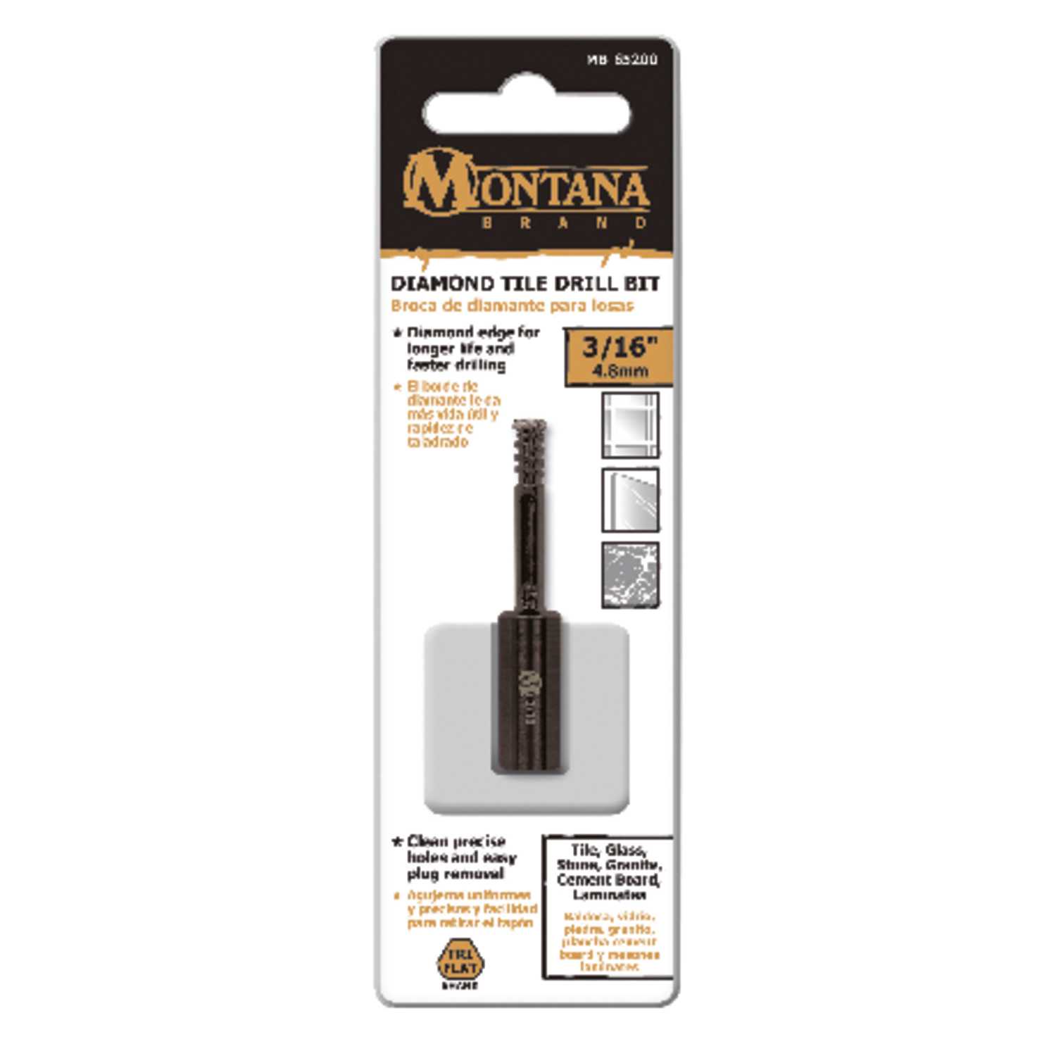 Montana Brand 3/16 in. Dia. Alloy Steel Drill Bit 3Flat Shank 1 pc