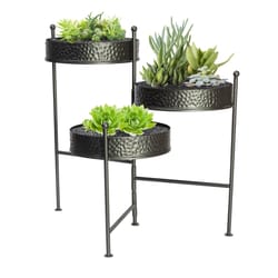 Panacea 20.75 H Black Metal Plant Stand