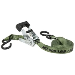 Keeper 1 in. W X 12 ft. L Green Ratchet Tie Down Strap 500 lb 1 pk