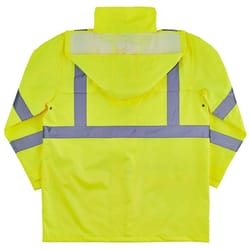 Ergodyne GloWear XXL Long Sleeve Unisex Hooded Rain Jacket Lime