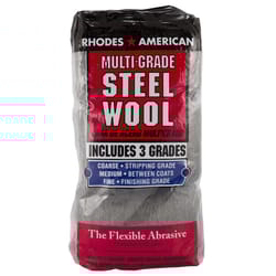 Rhodes American 3 Grade Medium/Coarse/Fine Steel Wool Pad 12 pk