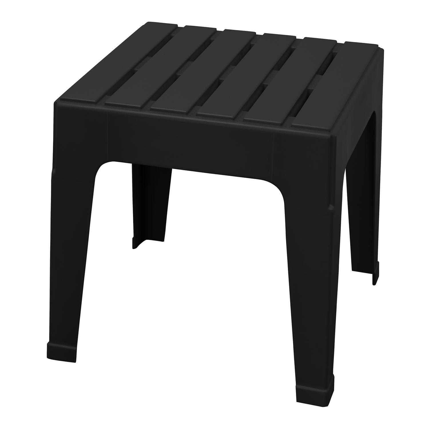 Adams Big Easy Black Square Resin Stackable Side Table Mfr