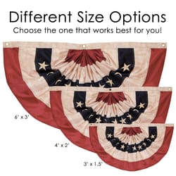 In The Breeze Americana Bunting Pleated Flag 18 in. H X 36 in. W