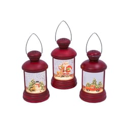 Gerson Red Spinning Lantern Indoor Christmas Decor 7.4 in.