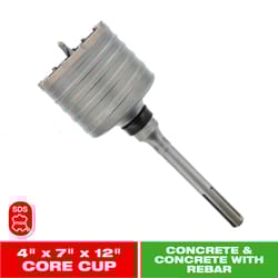 Diablo 4 in. Carbide Tipped SDS-MAX 12 in. L Core Bit