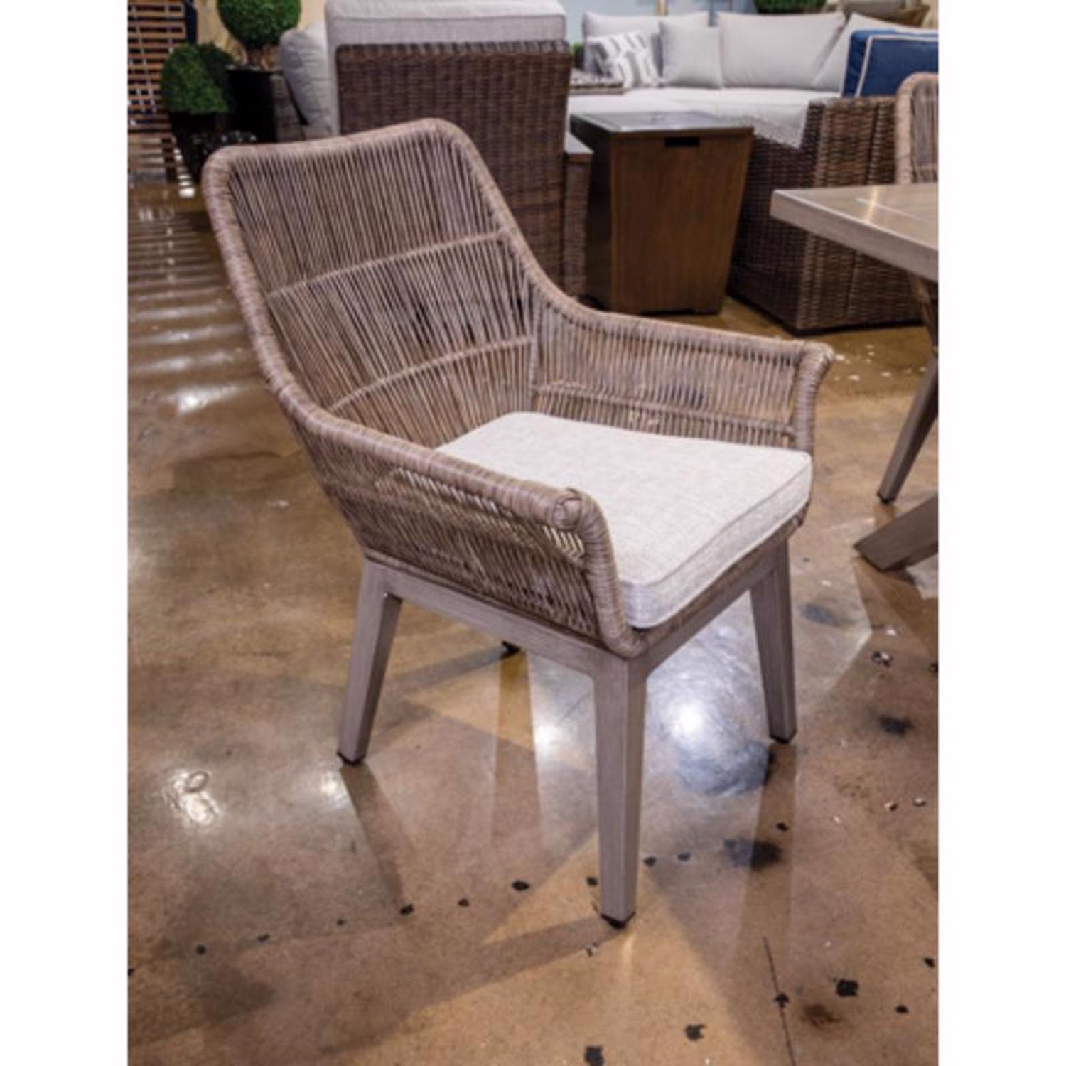 Signature Design by Ashley Beach Front Brown Aluminum Frame Armchair Beige
