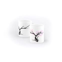 Kikkerland 11 oz White BPA Free Cherry Blossom Mug