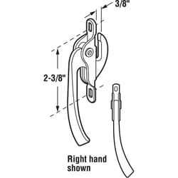 Prime-Line Painted Aluminum Zinc Left Casement Operator Crank Handle 1 pk